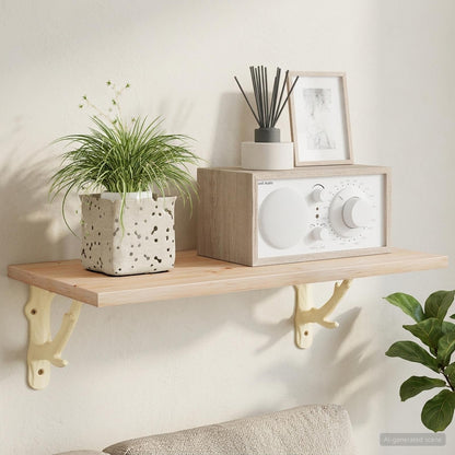 vidaXL Wall Shelf Brackets 12 pcs Antique White 14 x 14 x 4 cm Steel