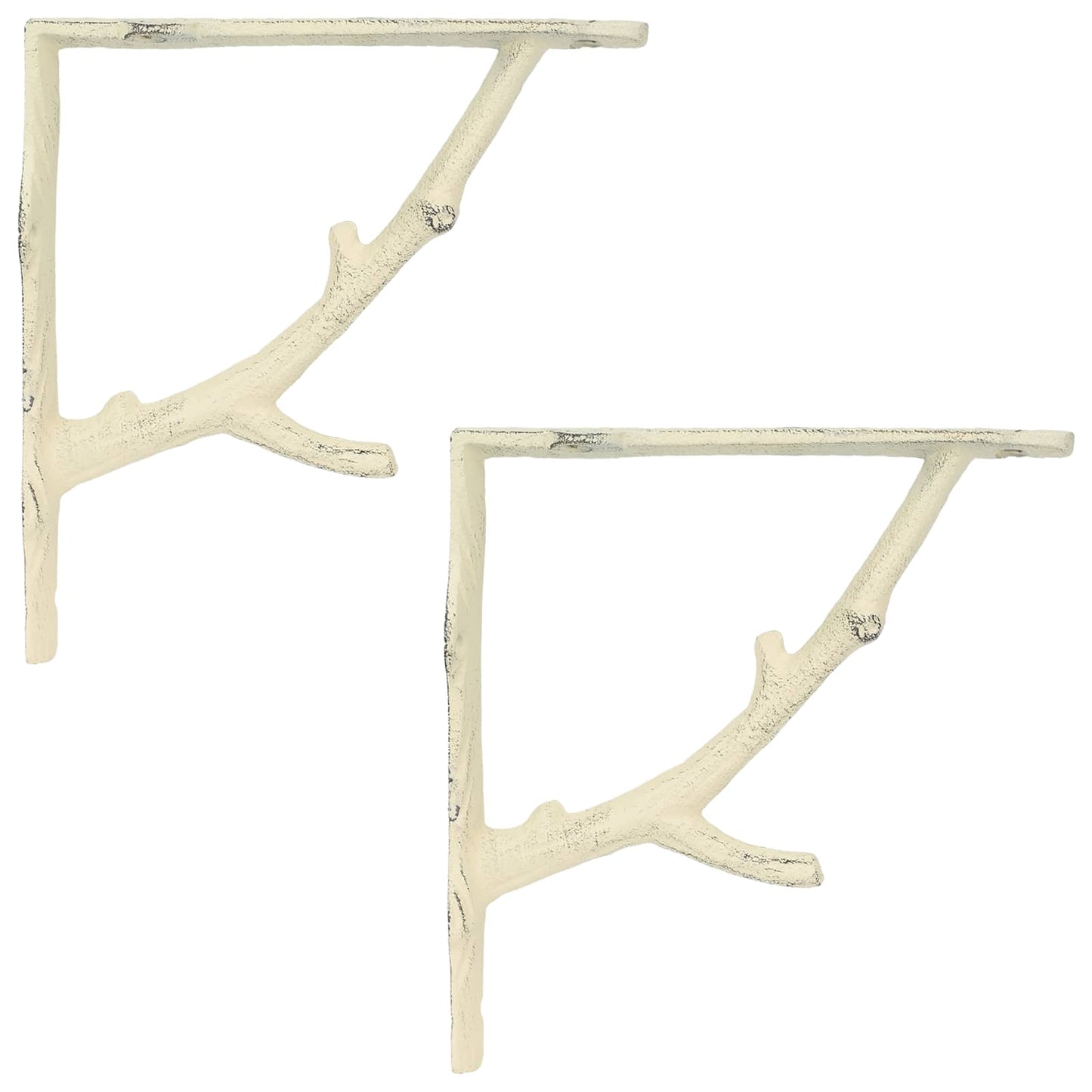 vidaXL Wall Shelf Brackets 2 pcs Antique White 21.5 x 21.5 x 3.5 cm