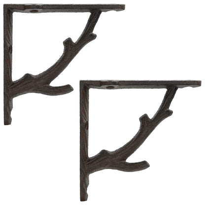 vidaXL Wall Shelf Brackets 2 pcs Antique Brown 21.5 x 21.5 x 3.5 cm