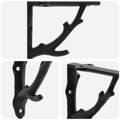 vidaXL Wall Shelf Brackets 2 pcs Black 21.5 x 21.5 x 3.5 cm Steel
