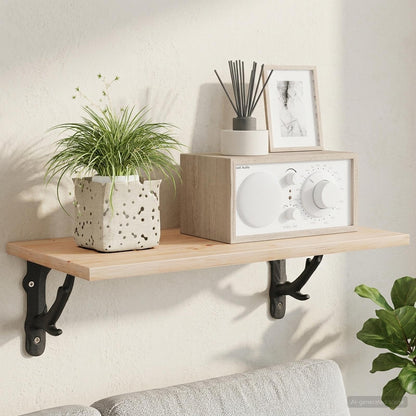 vidaXL Wall Shelf Brackets 2 pcs Black 21.5 x 21.5 x 3.5 cm Steel