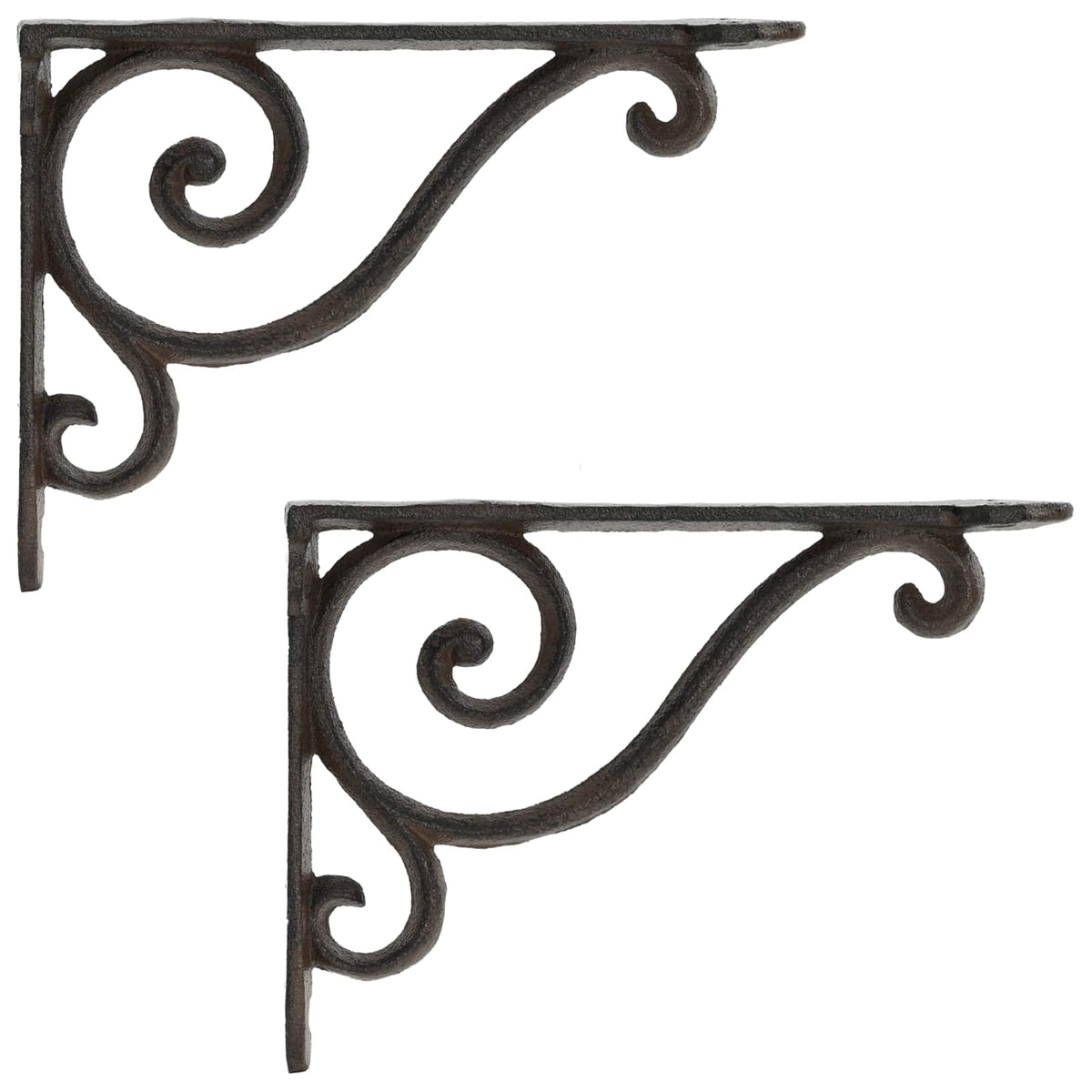vidaXL Wall Shelf Brackets 2 pcs Antique Brown 12.5 x 17 x 3 cm Steel