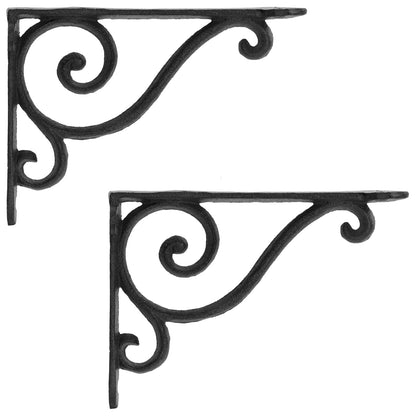 vidaXL Wall Shelf Brackets 2 pcs Black 12.5 x 17 x 3 cm Steel