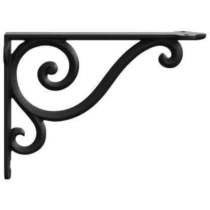vidaXL Wall Shelf Brackets 12 pcs Black 12.5 x 17 x 3 cm Steel