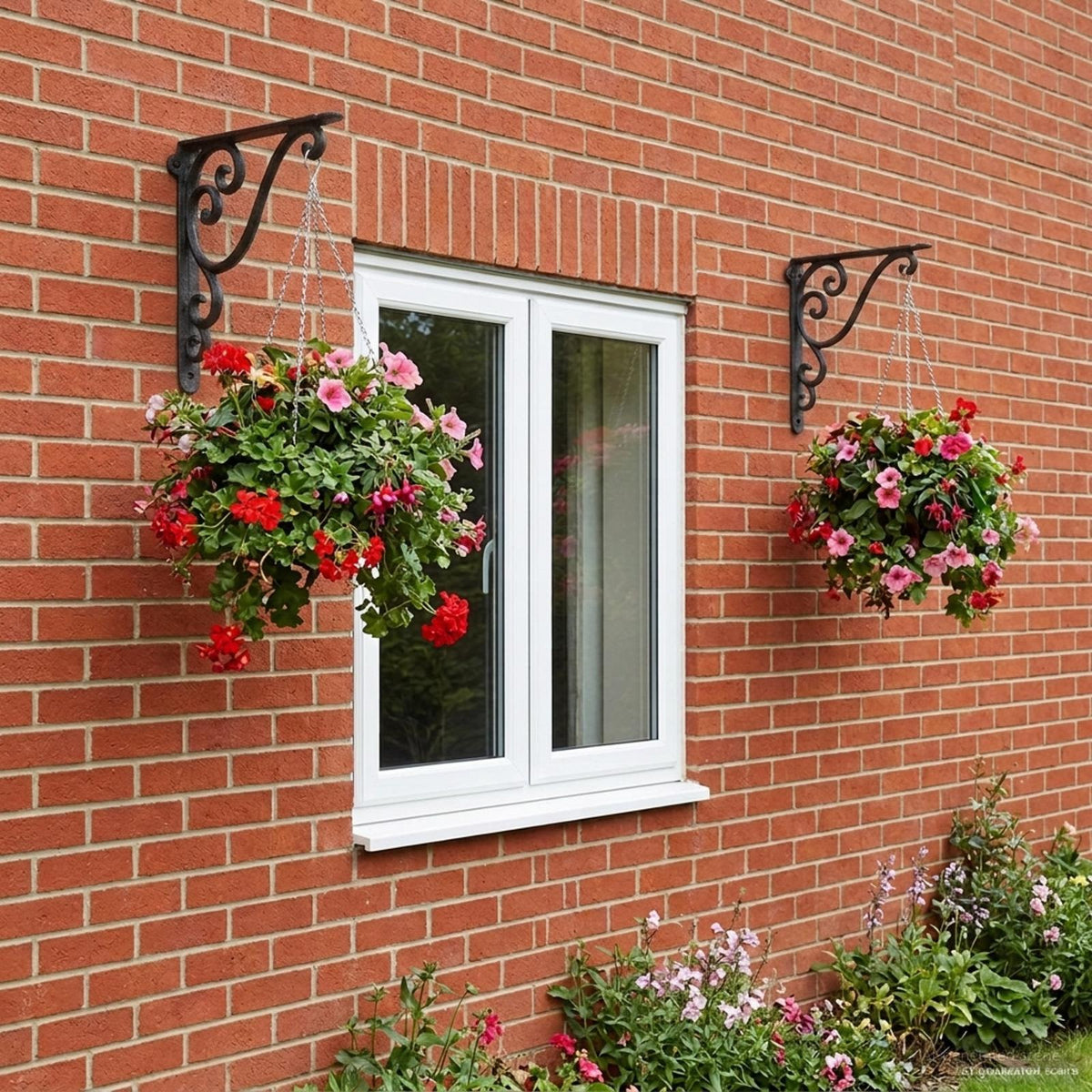 vidaXL Wall Shelf Brackets 2 pcs Black 23.5 x 28 x 3.5 cm Steel