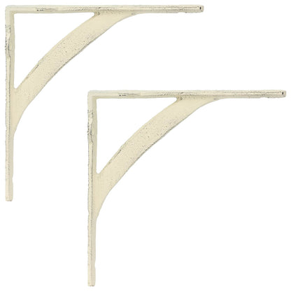 vidaXL Wall Shelf Brackets 2 pcs Antique White 10 x 10 x 3 cm Steel