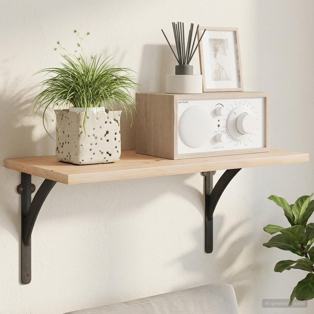 vidaXL Wall Shelf Brackets 2 pcs Black 10 x 10 x 3 cm Steel