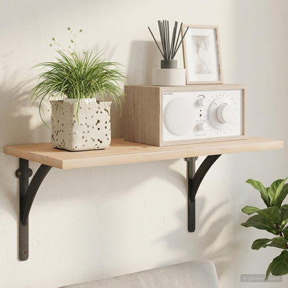 vidaXL Wall Shelf Brackets 2 pcs Black 10 x 10 x 3 cm Steel