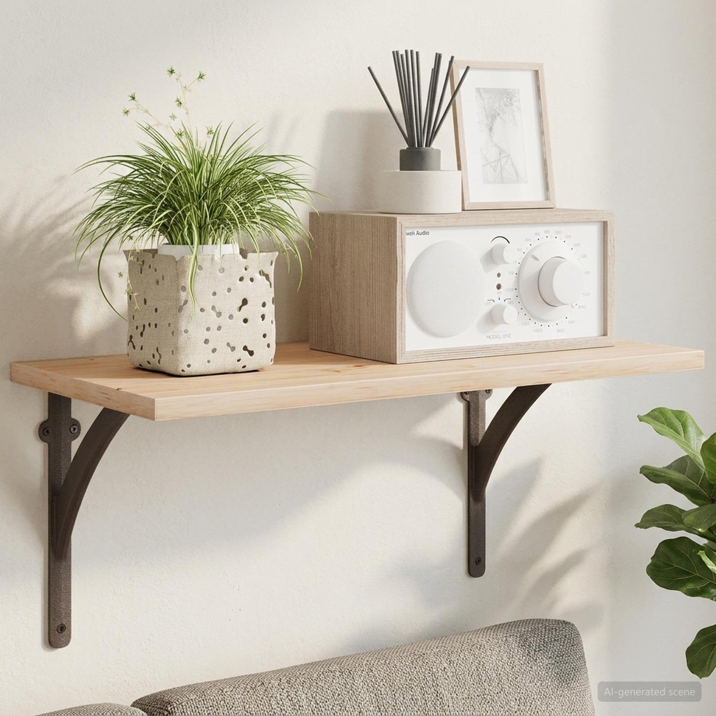 vidaXL Wall Shelf Brackets 2 pcs Antique Brown 14.5 x 14.5 x 3.5 cm