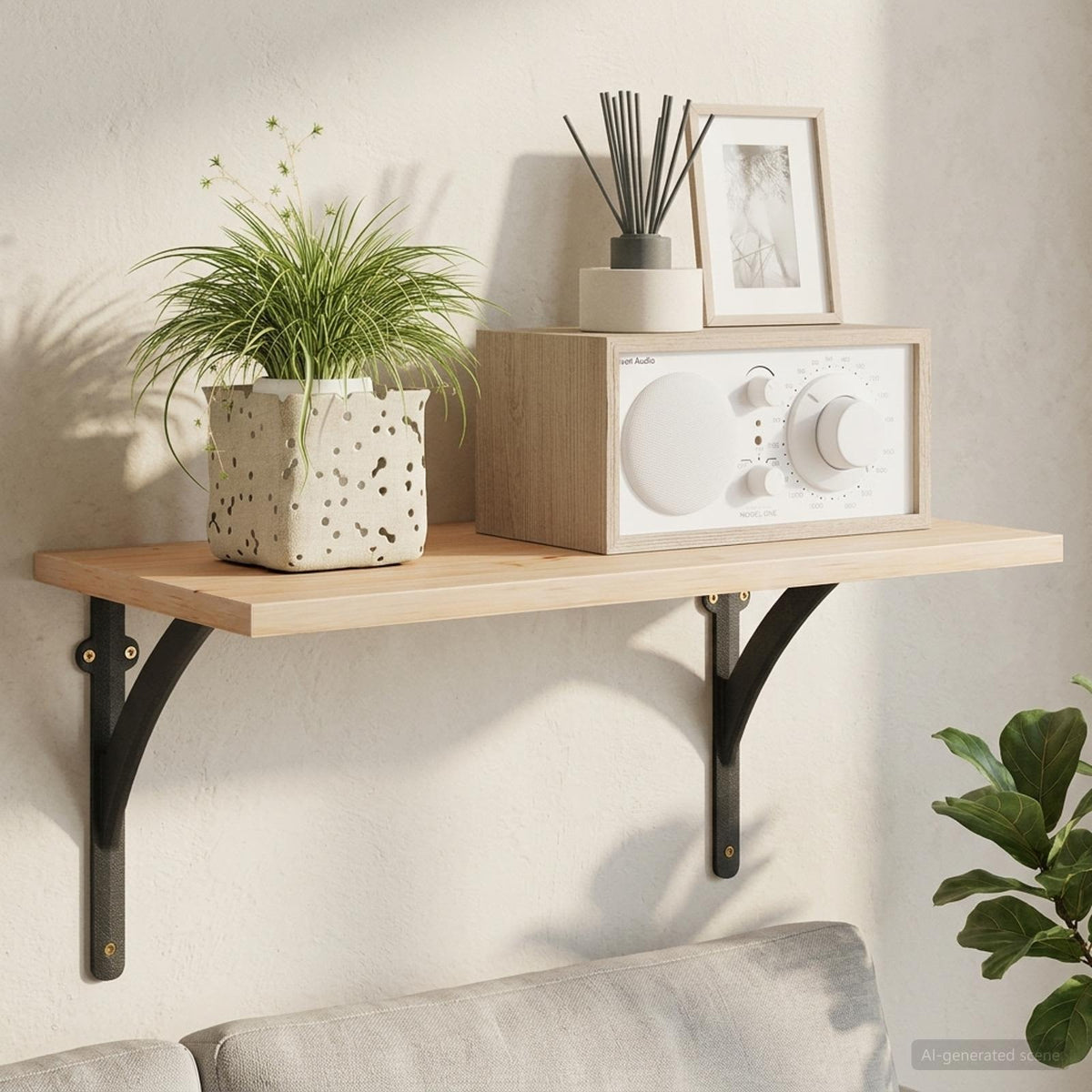 vidaXL Wall Shelf Brackets 2 pcs Black 14.5 x 14.5 x 3.5 cm Steel
