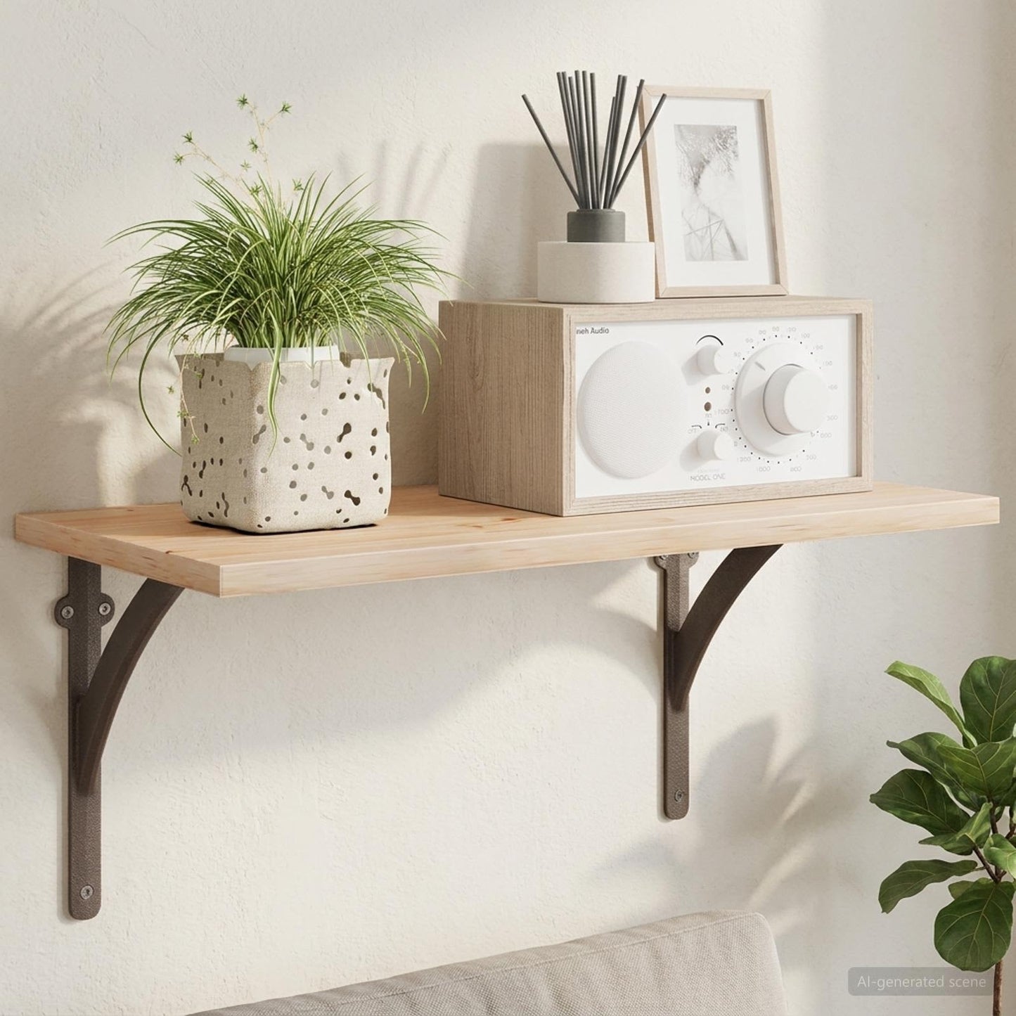 vidaXL Wall Shelf Brackets 12 pcs Antique Brown 14.5 x 14.5 x 3.5 cm