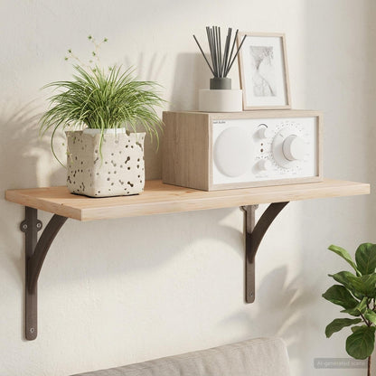 vidaXL Wall Shelf Brackets 12 pcs Antique Brown 14.5 x 14.5 x 3.5 cm