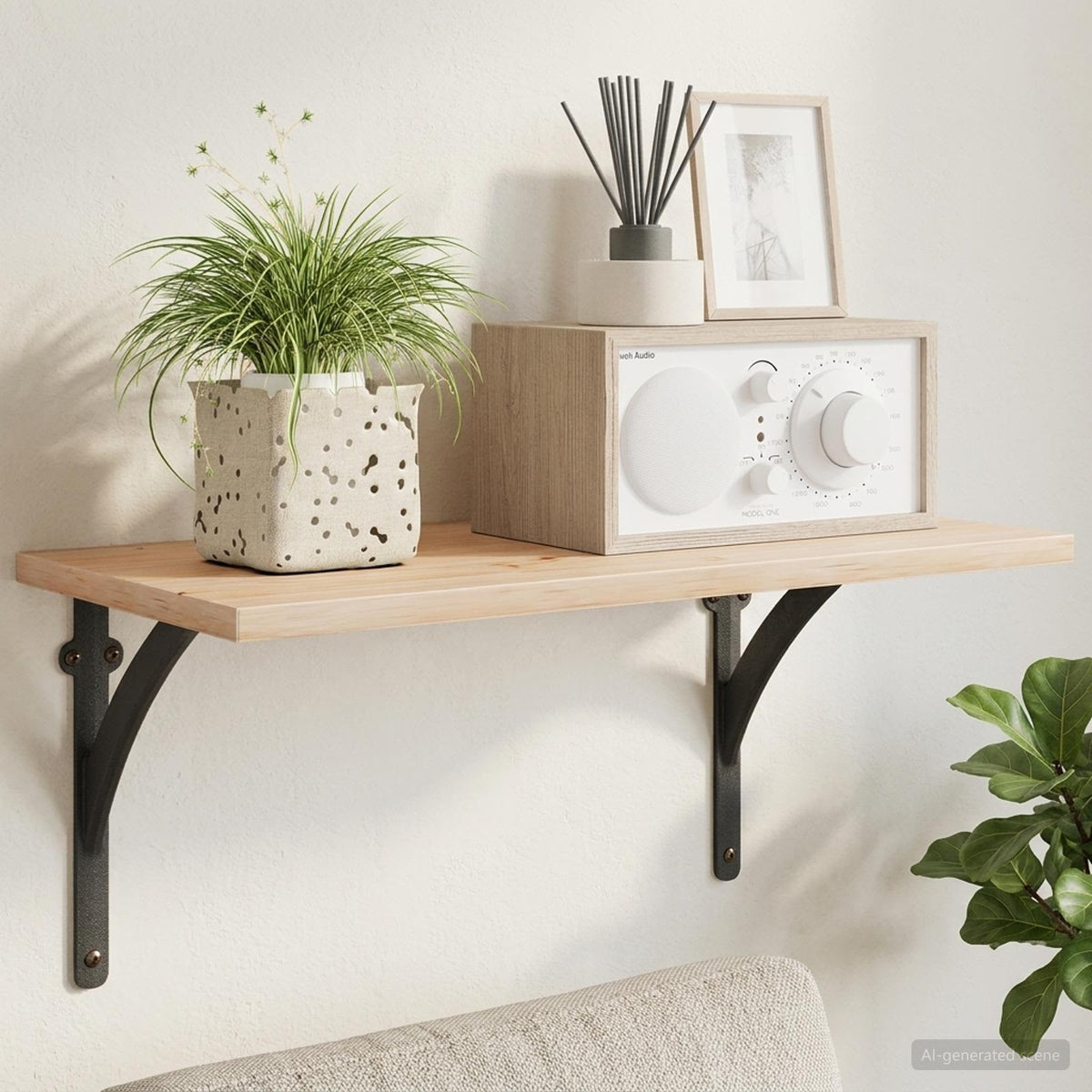vidaXL Wall Shelf Brackets 12 pcs Black 14.5 x 14.5 x 3.5 cm Steel