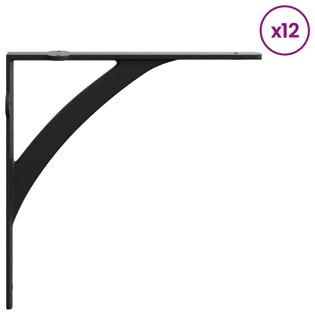 vidaXL Wall Shelf Brackets 12 pcs Black 14.5 x 14.5 x 3.5 cm Steel