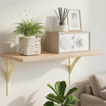vidaXL Wall Shelf Brackets 2 pcs Antique White 21 x 21 x 3.5 cm Steel