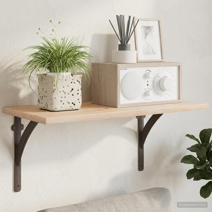 vidaXL Wall Shelf Brackets 2 pcs Antique Brown 21 x 21 x 3.5 cm Steel