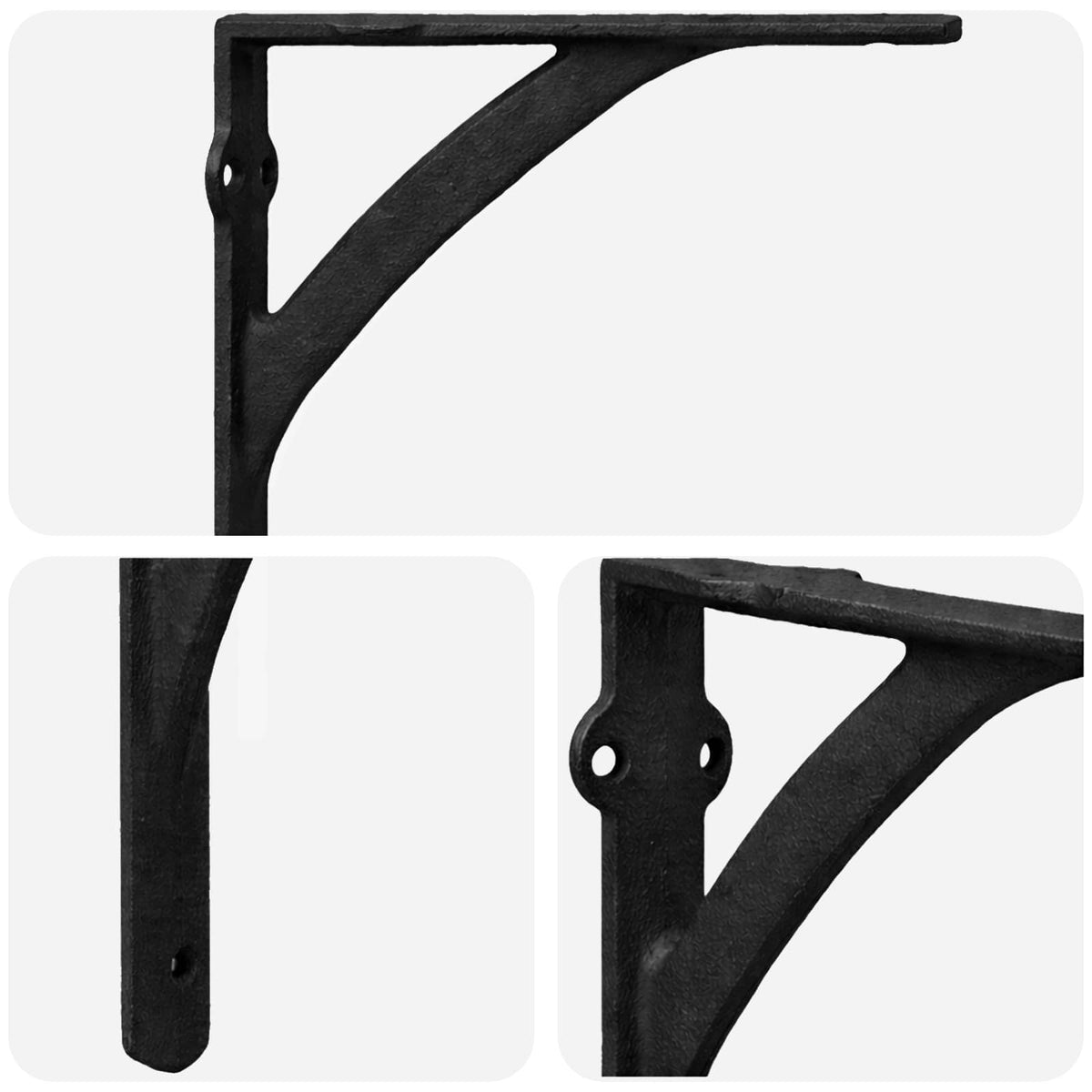 vidaXL Wall Shelf Brackets 2 pcs Black 21 x 21 x 3.5 cm Steel