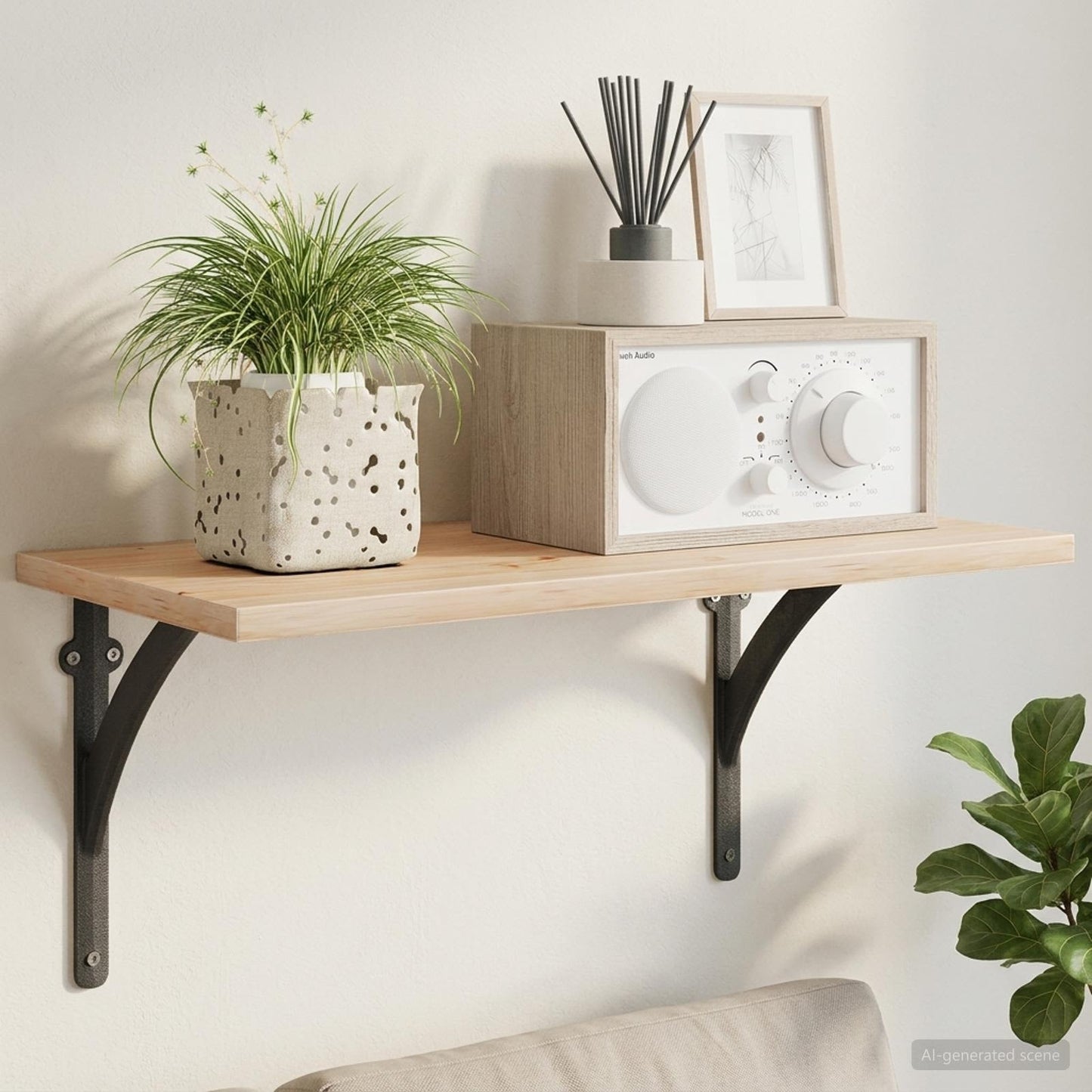 vidaXL Wall Shelf Brackets 2 pcs Black 21 x 21 x 3.5 cm Steel