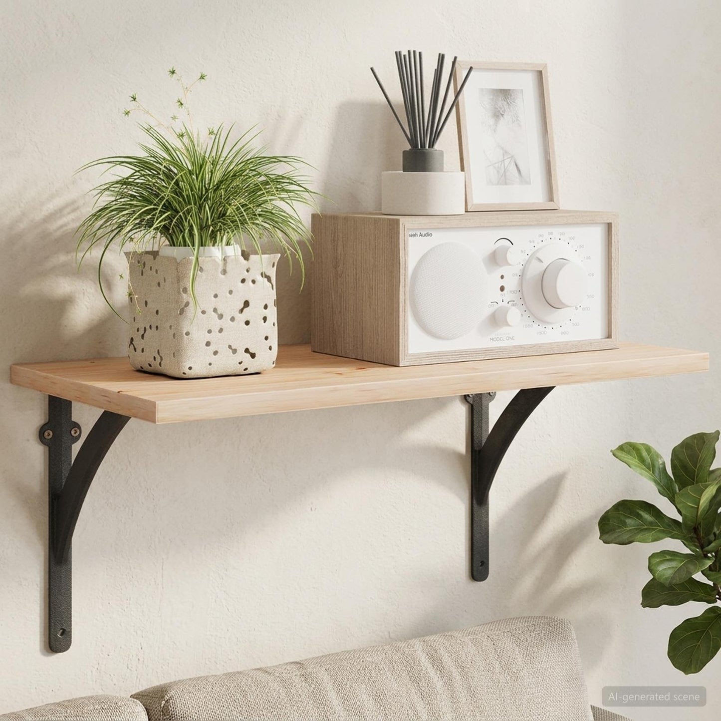 vidaXL Wall Shelf Brackets 12 pcs Black 21 x 21 x 3.5 cm Steel