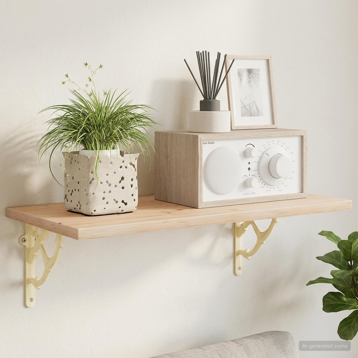 vidaXL Wall Shelf Brackets 2 pcs Antique White 10 x 10 x 3 cm Steel