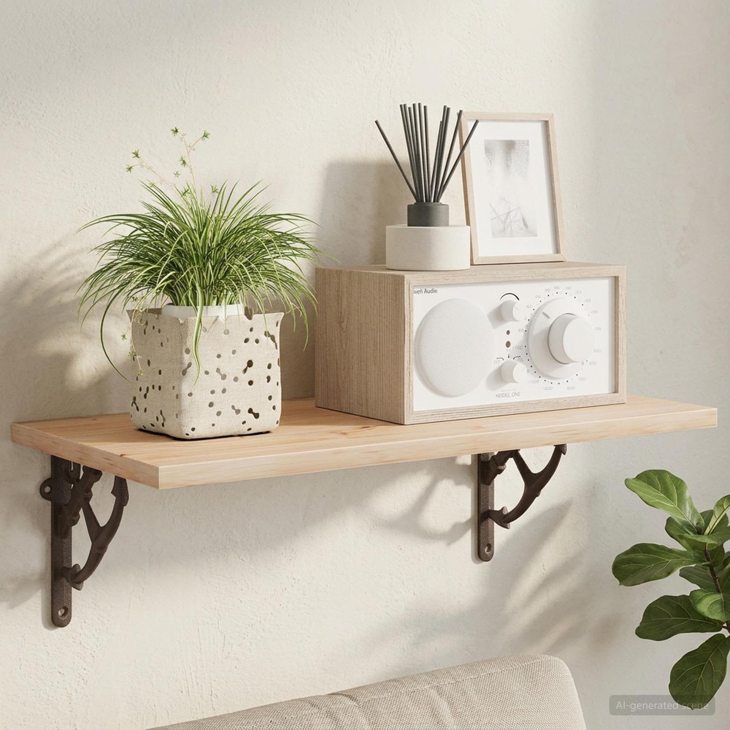 vidaXL Wall Shelf Brackets 2 pcs Antique Brown 10 x 10 x 3 cm Steel