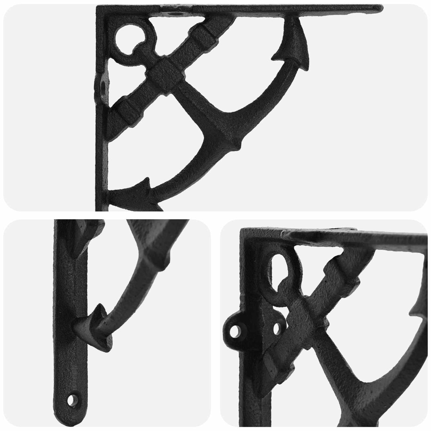 vidaXL Wall Shelf Brackets 2 pcs Black 10 x 10 x 3 cm Steel
