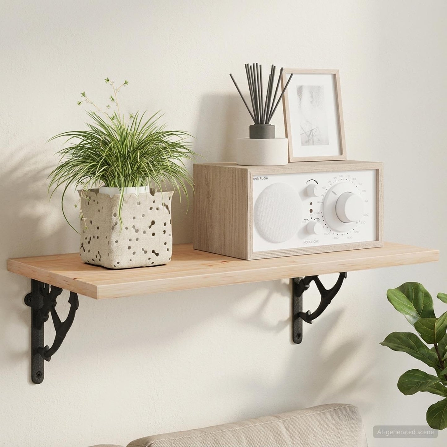 vidaXL Wall Shelf Brackets 2 pcs Black 10 x 10 x 3 cm Steel