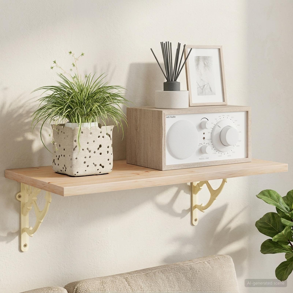 vidaXL Wall Shelf Brackets 12 pcs Antique White 10 x 10 x 3 cm Steel