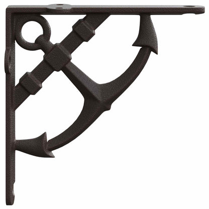 vidaXL Wall Shelf Brackets 12 pcs Antique Brown 10 x 10 x 3 cm Steel