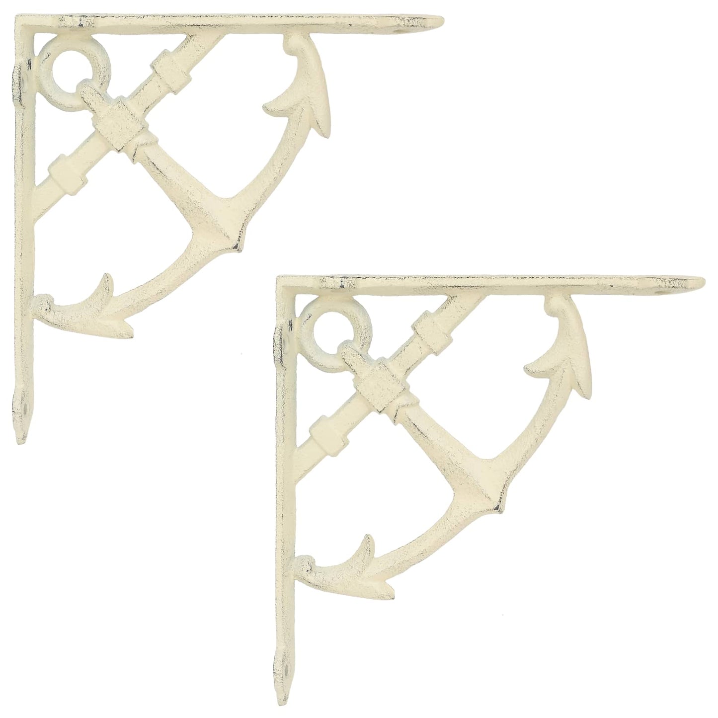 vidaXL Wall Shelf Brackets 2 pcs Antique White 14.5 x 14.5 x 3.5 cm