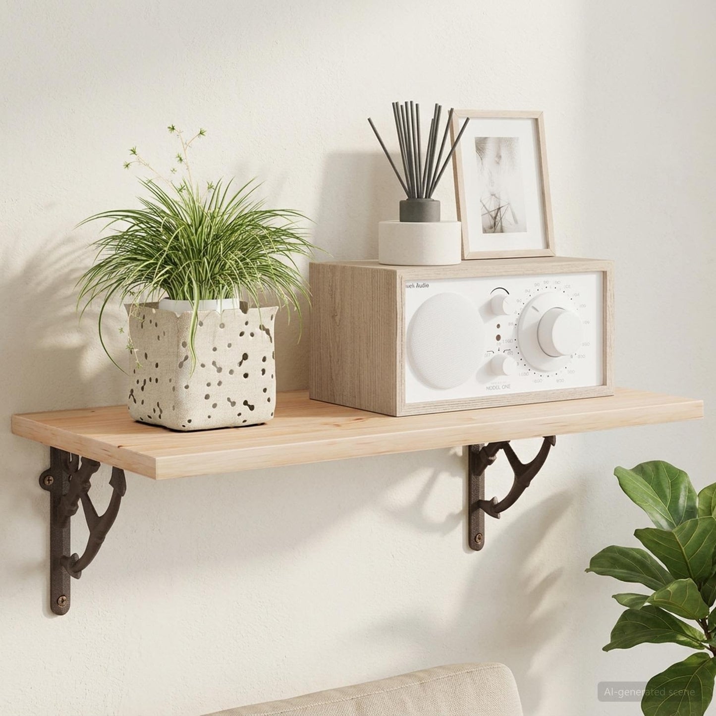 vidaXL Wall Shelf Brackets 12 pcs Antique Brown 14.5 x 14.5 x 3.5 cm