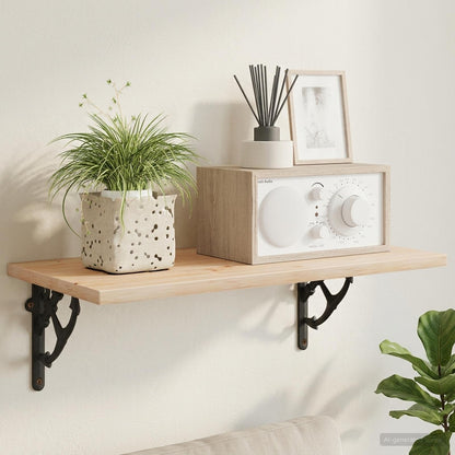 vidaXL Wall Shelf Brackets 12 pcs Black 14.5 x 14.5 x 3.5 cm Steel
