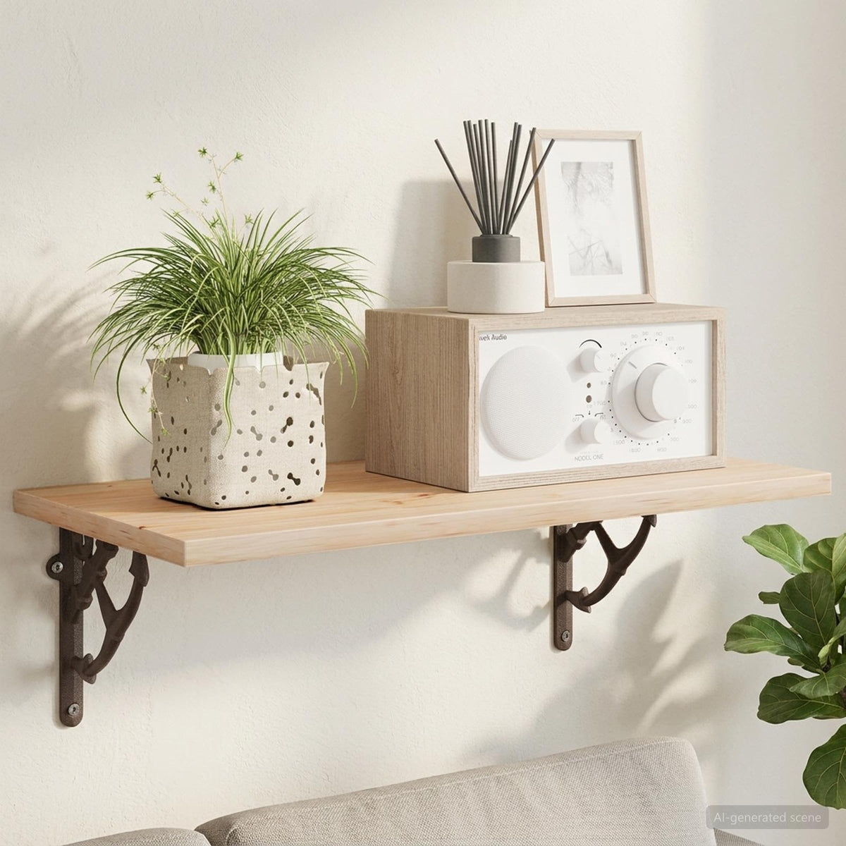 vidaXL Wall Shelf Brackets 2 pcs Antique Brown 21 x 21 x 3.5 cm Steel
