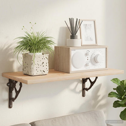 vidaXL Wall Shelf Brackets 2 pcs Antique Brown 21 x 21 x 3.5 cm Steel