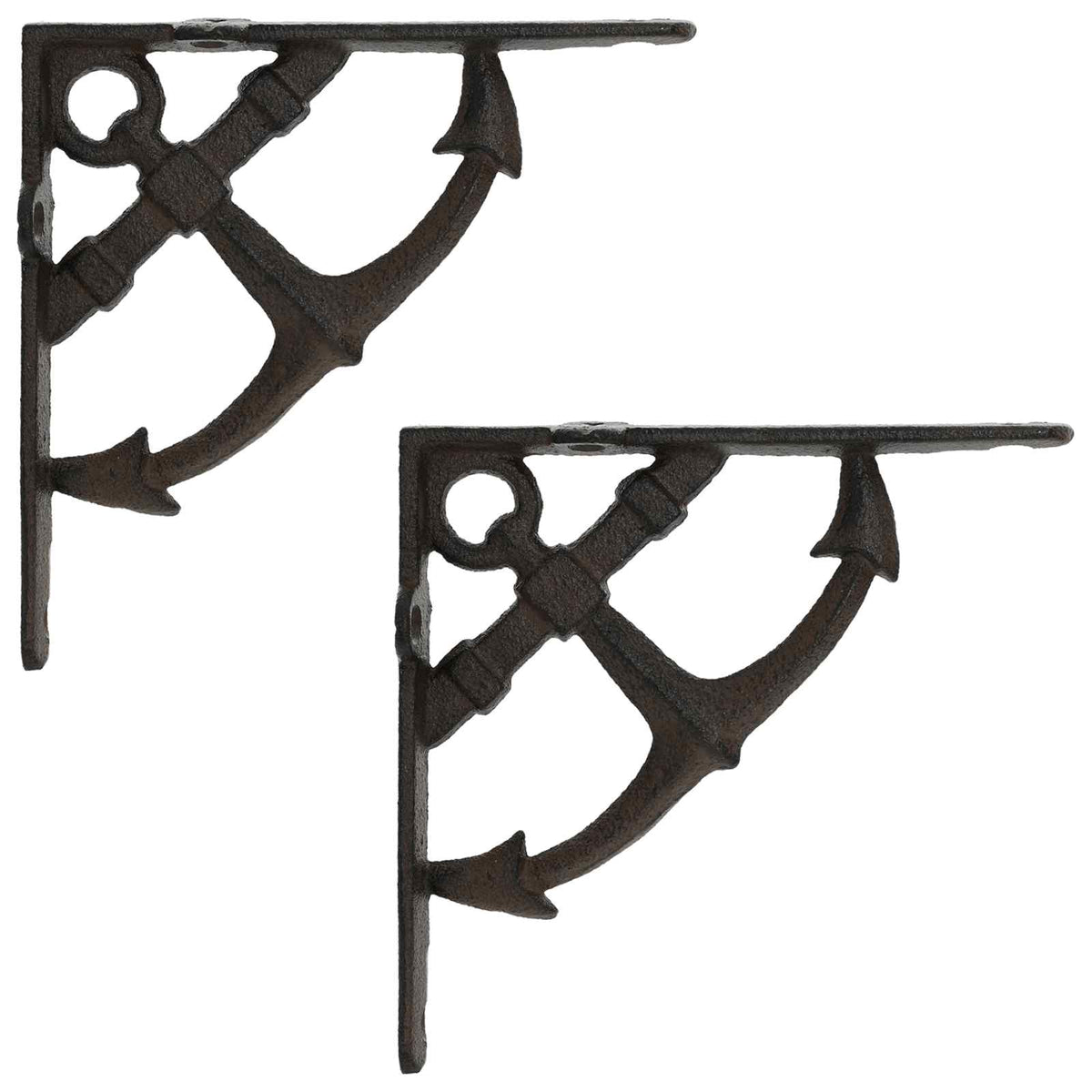 vidaXL Wall Shelf Brackets 2 pcs Antique Brown 21 x 21 x 3.5 cm Steel