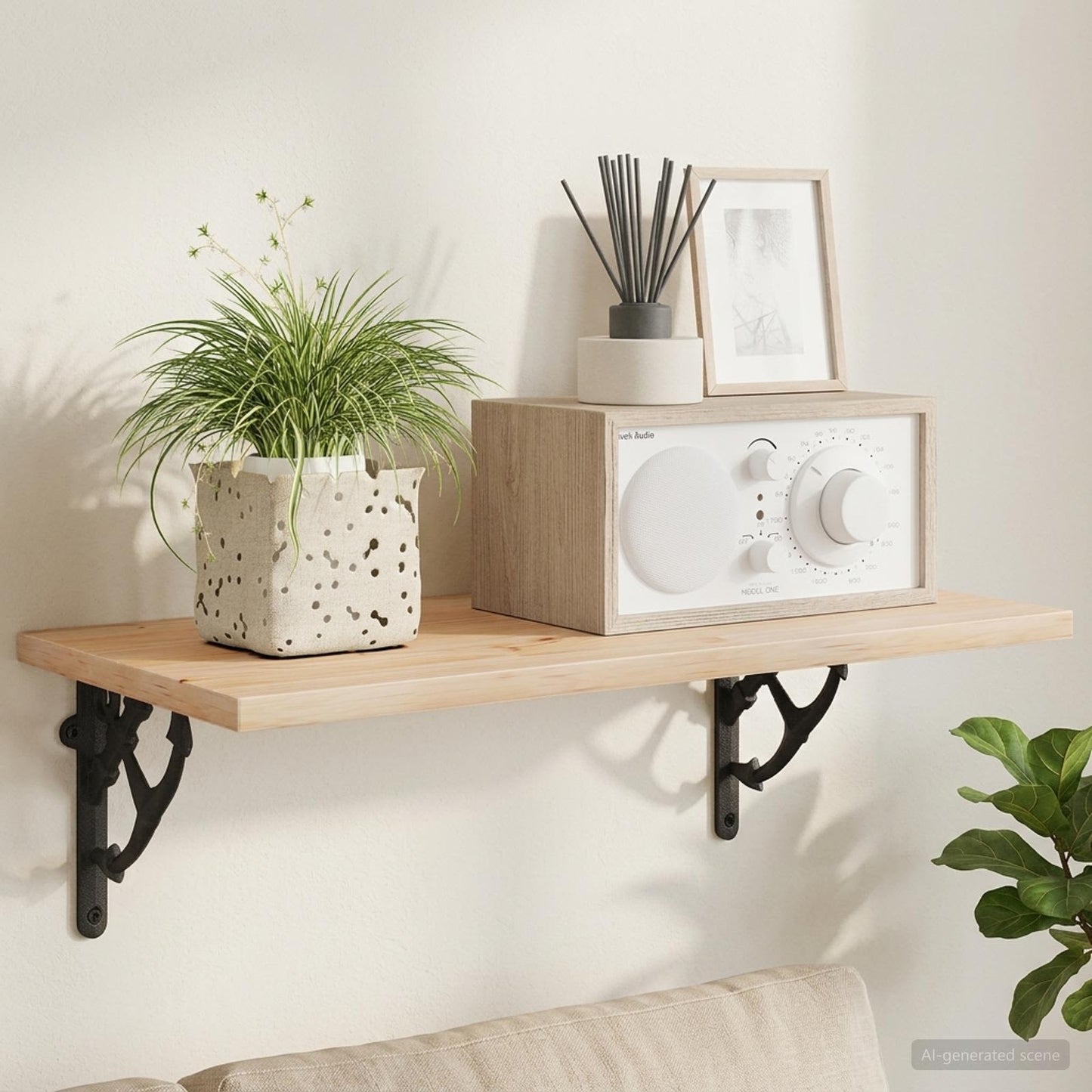 vidaXL Wall Shelf Brackets 2 pcs Black 21 x 21 x 3.5 cm Steel