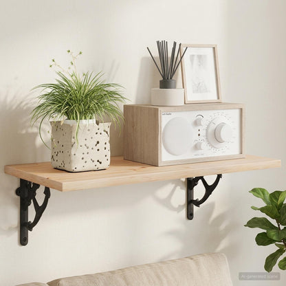 vidaXL Wall Shelf Brackets 2 pcs Black 21 x 21 x 3.5 cm Steel