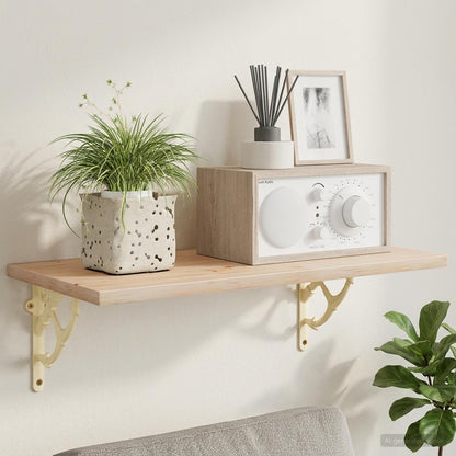vidaXL Wall Shelf Brackets 12 pcs Antique White 21 x 21 x 3.5 cm Steel