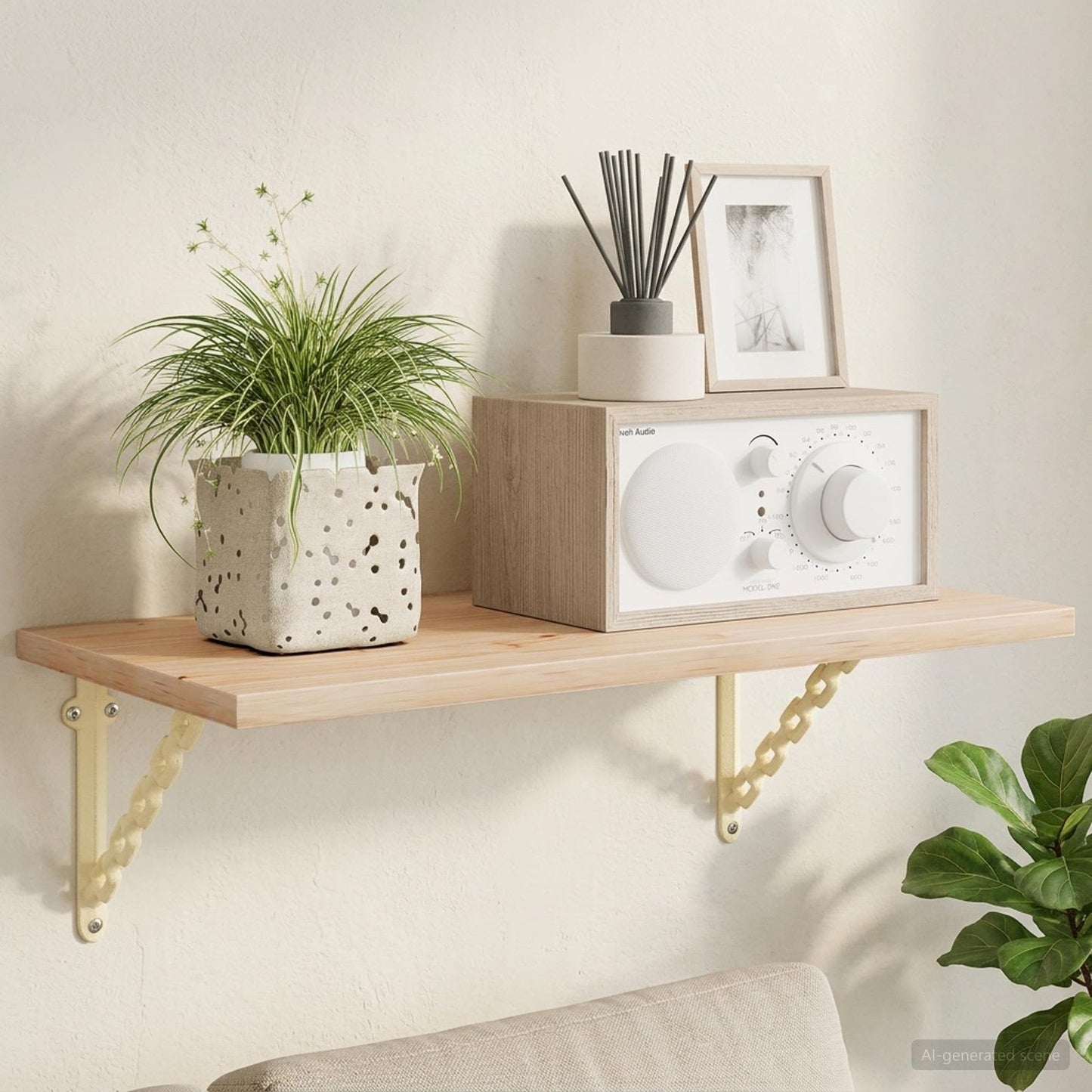 vidaXL Wall Shelf Brackets 2 pcs Antique White 10.5 x 10.5 x 3 cm