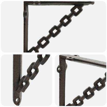 vidaXL Wall Shelf Brackets 2 pcs Antique Brown 10.5 x 10.5 x 3 cm