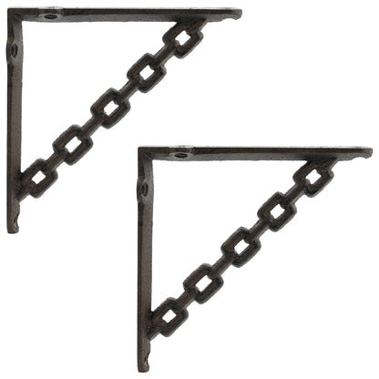 vidaXL Wall Shelf Brackets 2 pcs Antique Brown 10.5 x 10.5 x 3 cm