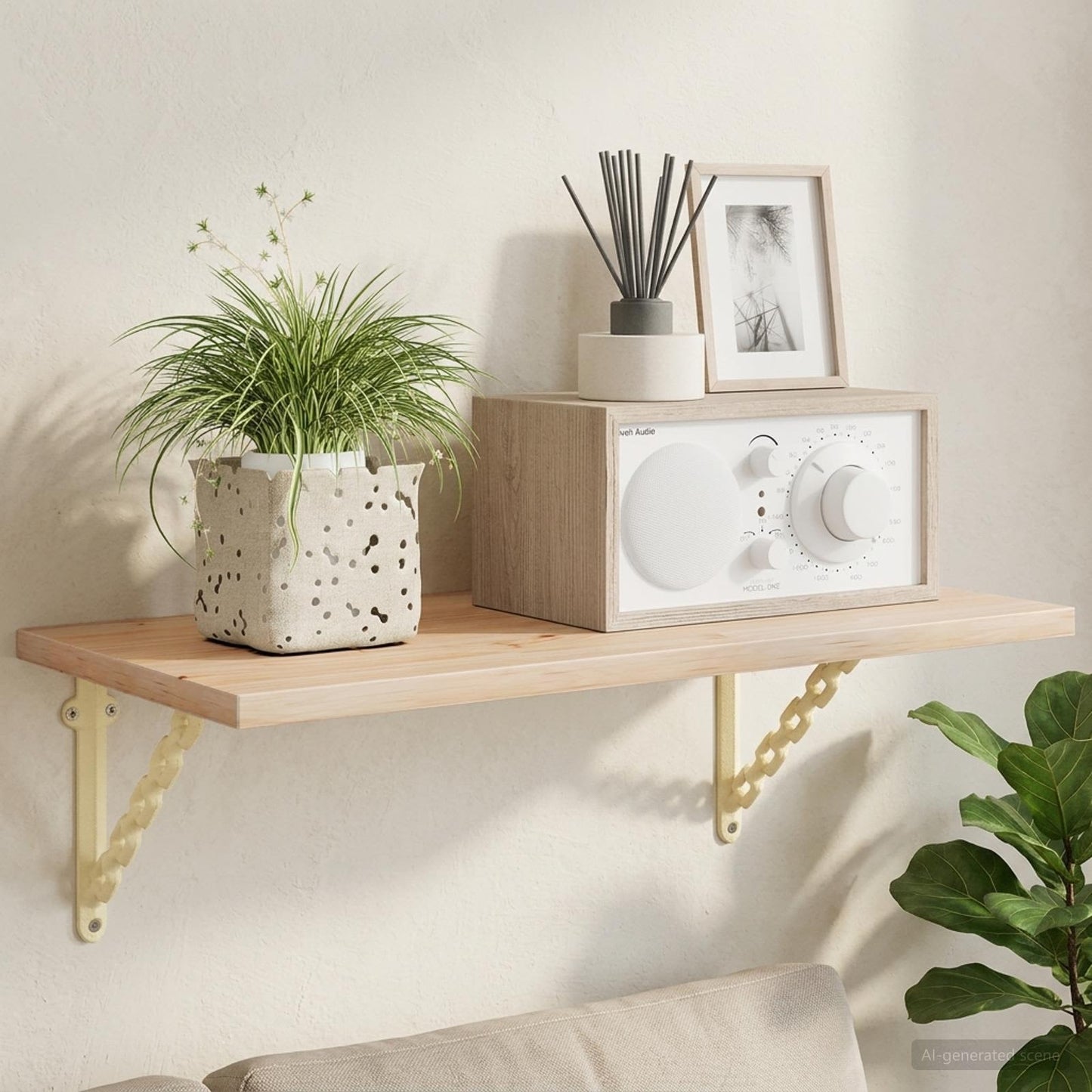 vidaXL Wall Shelf Brackets 12 pcs Antique White 10.5 x 10.5 x 3 cm