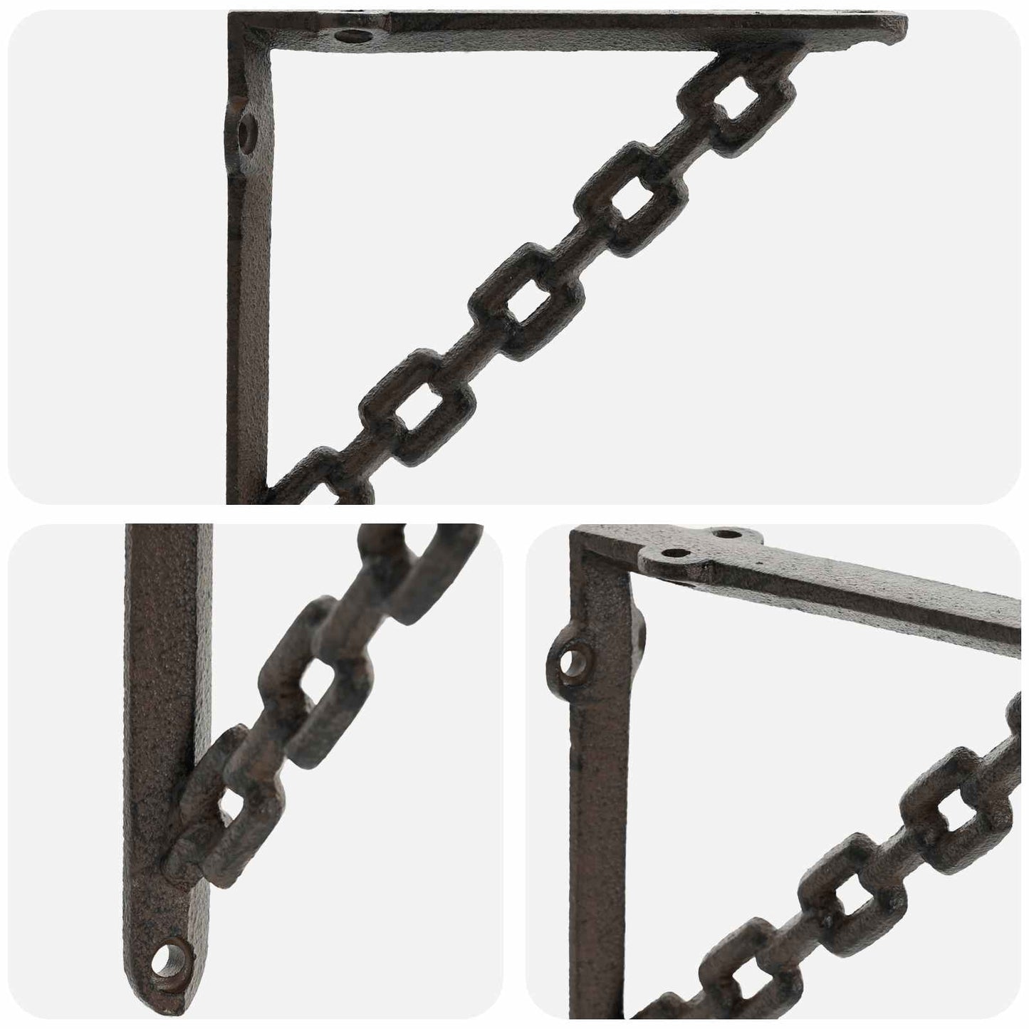 vidaXL Wall Shelf Brackets 12 pcs Antique Brown 10.5 x 10.5 x 3 cm