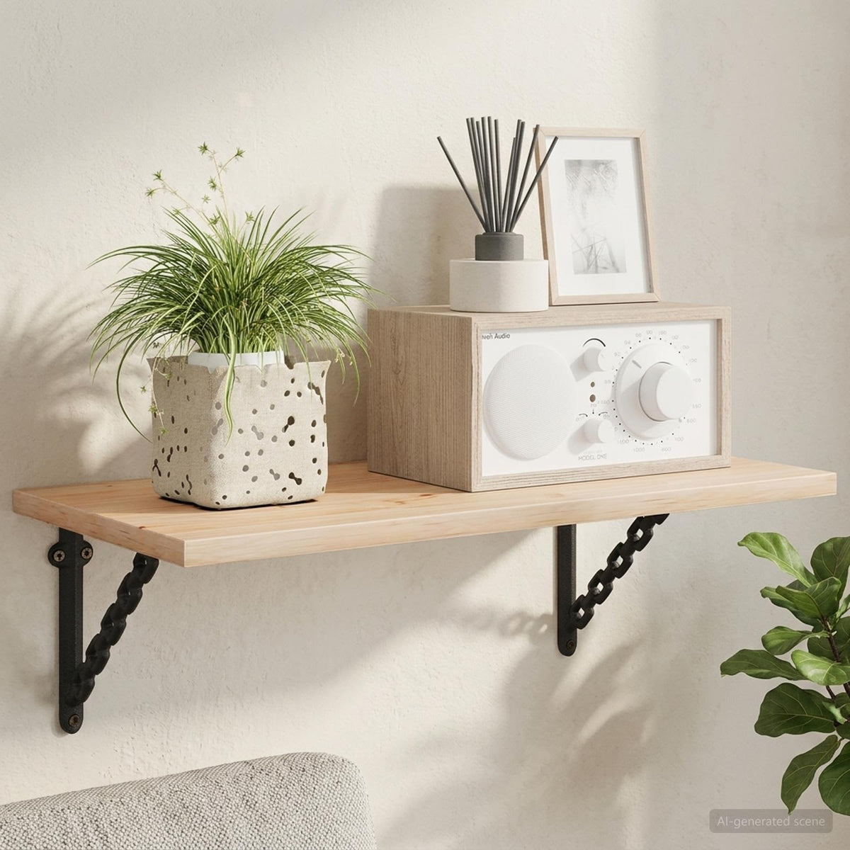 vidaXL Wall Shelf Brackets 12 pcs Black 10.5 x 10.5 x 3 cm Steel