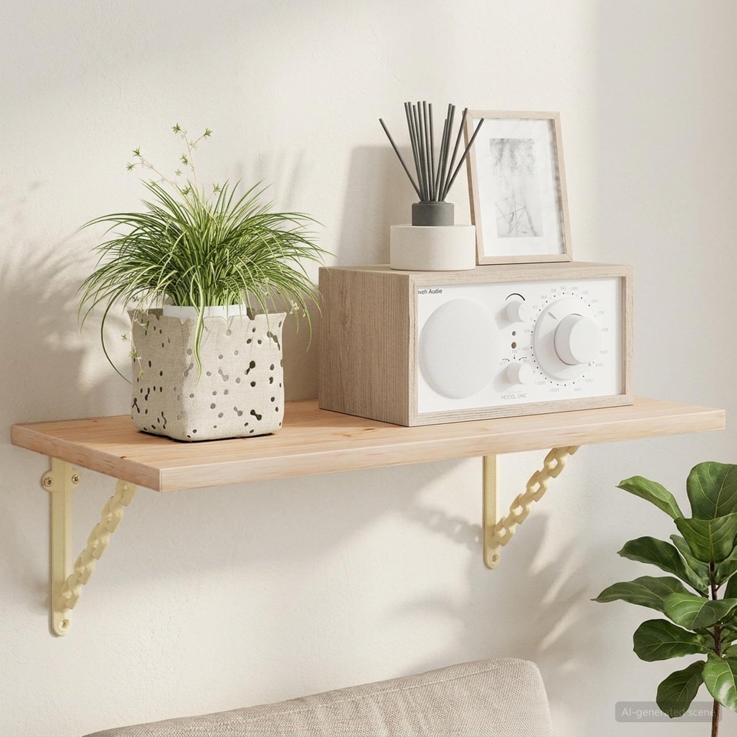 vidaXL Wall Shelf Brackets 2 pcs Antique White 14.5 x 14.5 x 3 cm