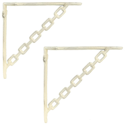 vidaXL Wall Shelf Brackets 2 pcs Antique White 14.5 x 14.5 x 3 cm