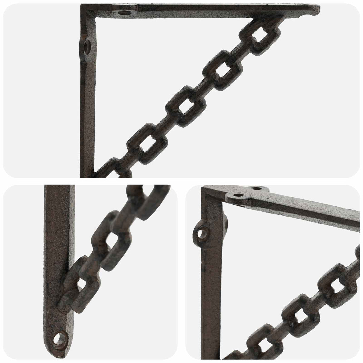 vidaXL Wall Shelf Brackets 2 pcs Antique Brown 14.5 x 14.5 x 3 cm