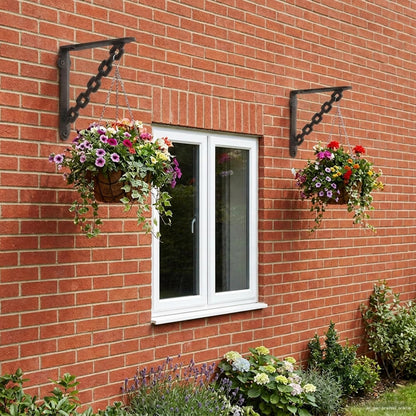 vidaXL Wall Shelf Brackets 2 pcs Antique Brown 14.5 x 14.5 x 3 cm