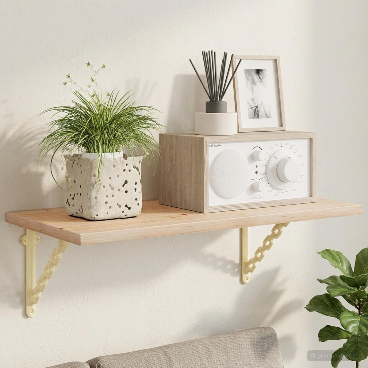 vidaXL Wall Shelf Brackets 12 pcs Antique White 14.5 x 14.5 x 3 cm