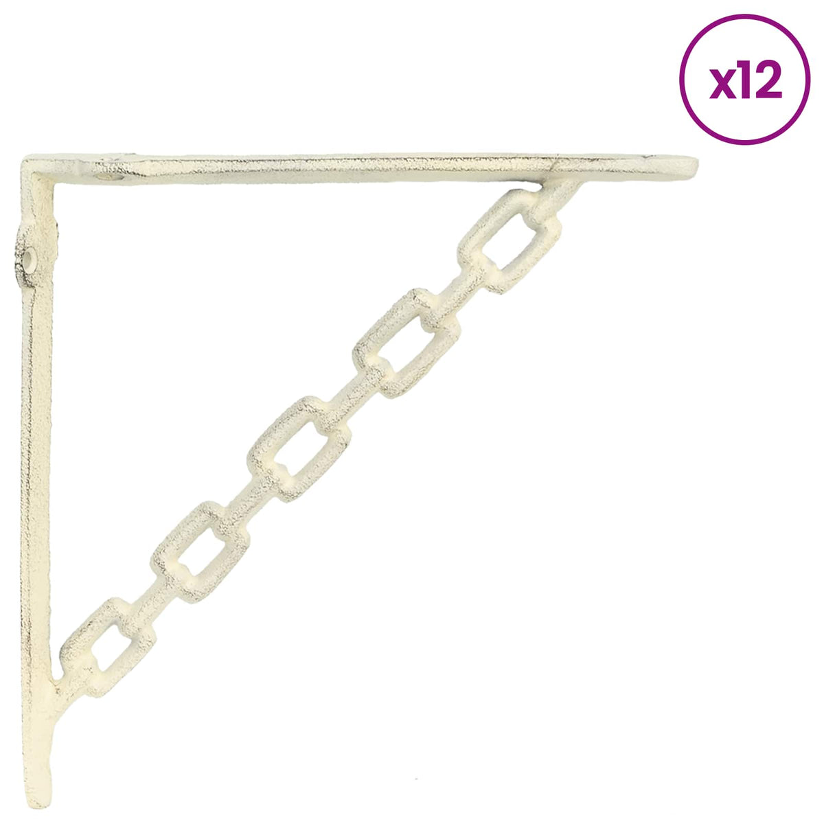 vidaXL Wall Shelf Brackets 12 pcs Antique White 14.5 x 14.5 x 3 cm